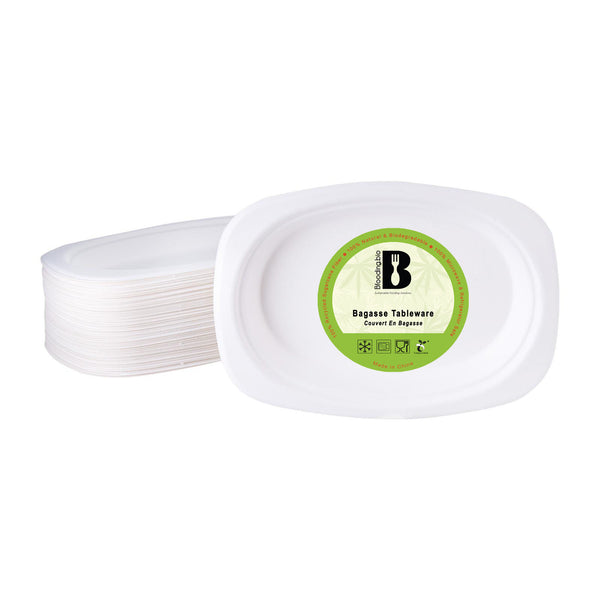 BF Bagasse Oval Plate 9" 50 pcs X 16