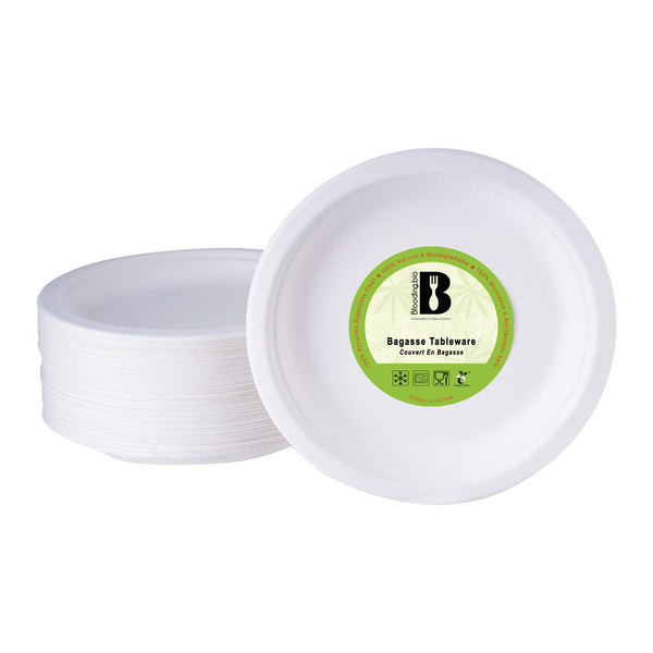 BF Bagasse Round Plate 7" 50 pcs X 20