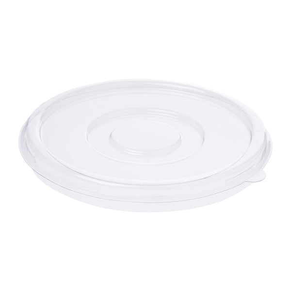 PET Recyclable Flat Lid For 32oz Bagasse Bowl Round 50 pcs