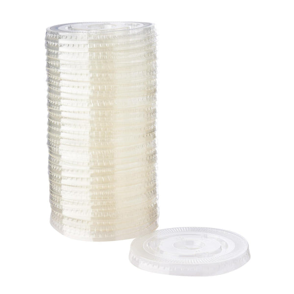 BF Bio PLA Clear Flat Lid For 12/16/20 oz Cold Cups 50 pcs