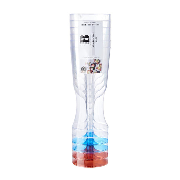 BF Wine Glass 180 ml - Assorted Colour Base 6 pcs